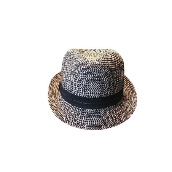 Stylish Nine West Straw Tweed Fedora Packable Women’s Hat - Picture 1 of 4